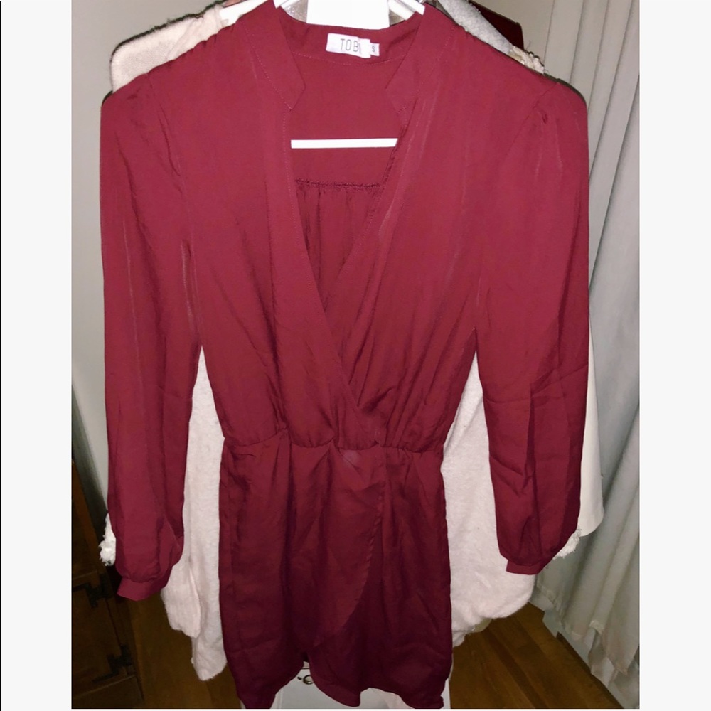 Red long sleeved dress